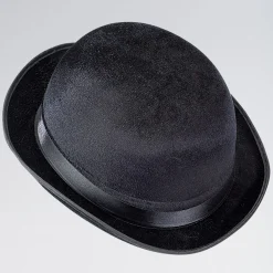 Black Velour Bowler Hat
