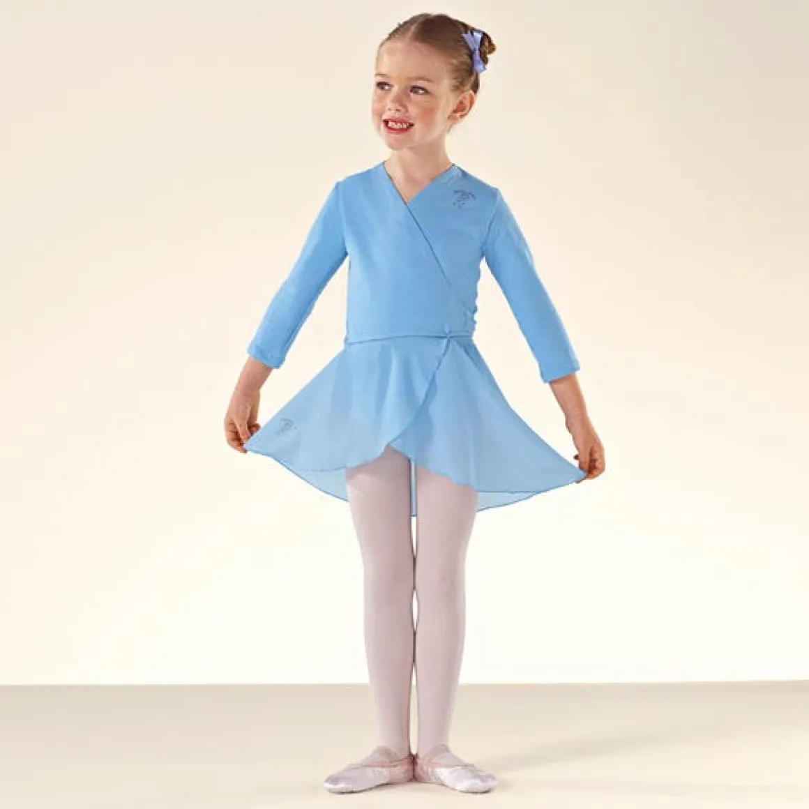 Melody Bear Pale Blue Wrapover Cardigan