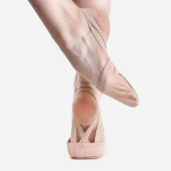 So Danca Leather Half Sole Shoe with Double Elastics