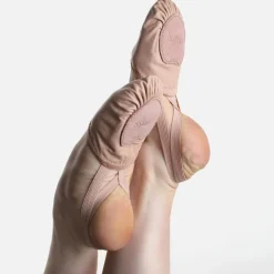 So Danca Leather Half Sole Shoe with Double Elastics