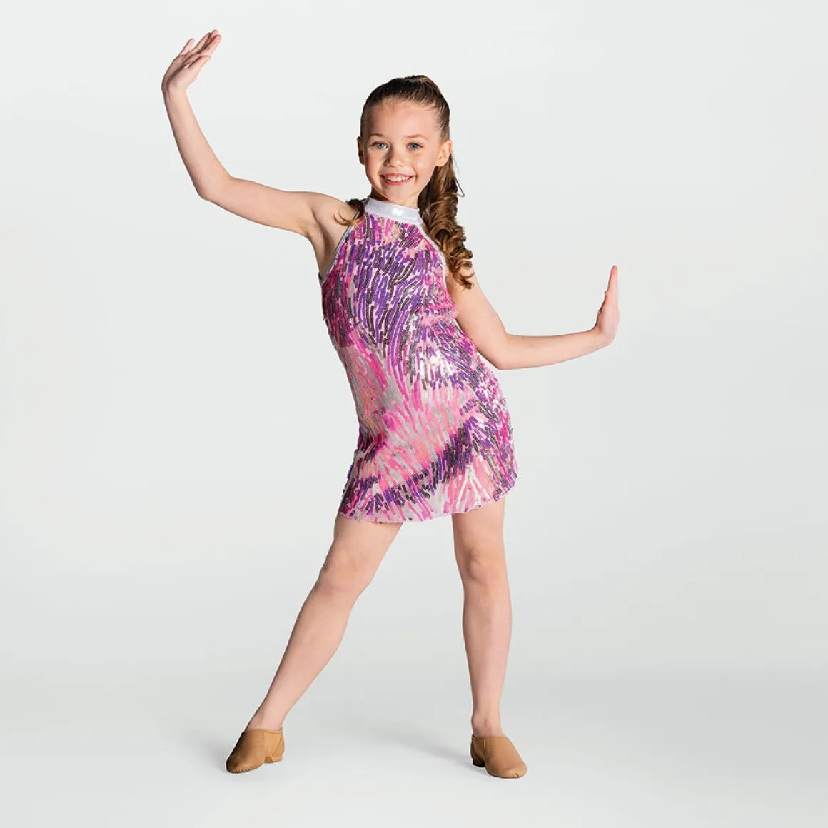 1st Position Halterneck Dress with All Over Sequin