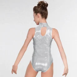 1st Position High Neck Keyhole Leotard Metallic Dot