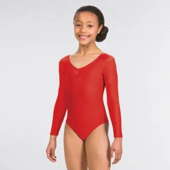 1st Position Karen Ruched Front Long Sleeved Leotard