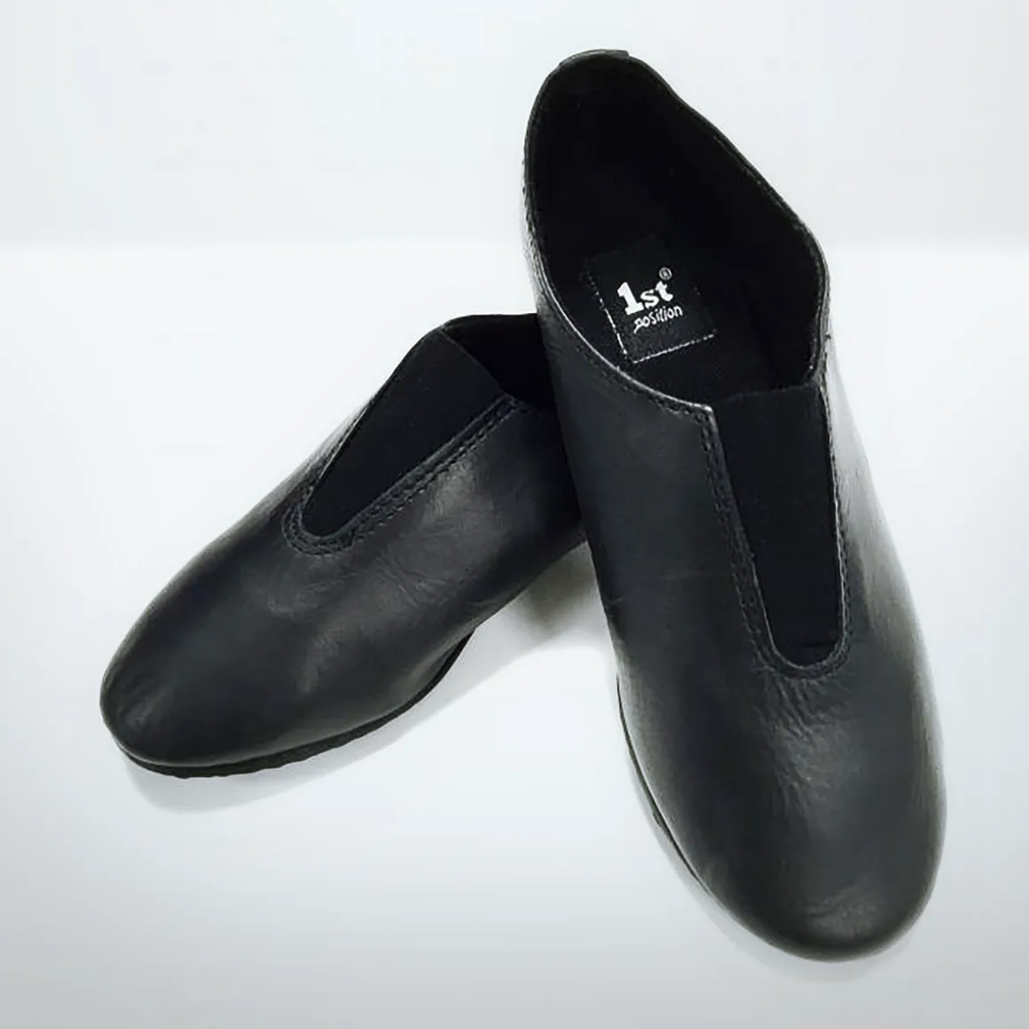 1st Position Leather Jazz Front Gusset Elasticated Shoes