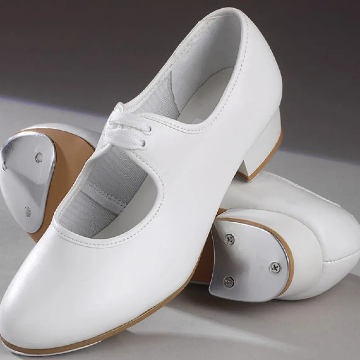 1st Position Low Heel Shoe with Toe & Heel Taps