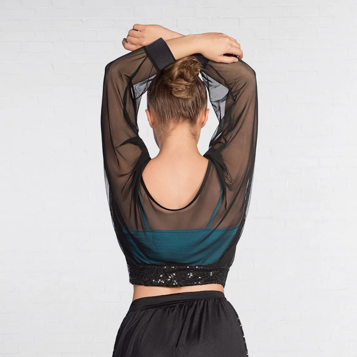 1st Position Mesh Over Top with Sequin Waistband