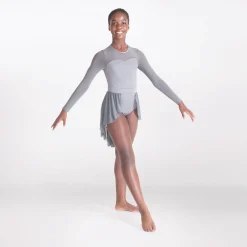 1st Position Mesh Yoke Leotard with Separate Skirt