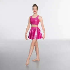 1st Position Metallic Circular Skirt Cerise
