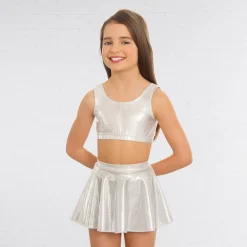 1st Position Metallic Circular Skirt Silver