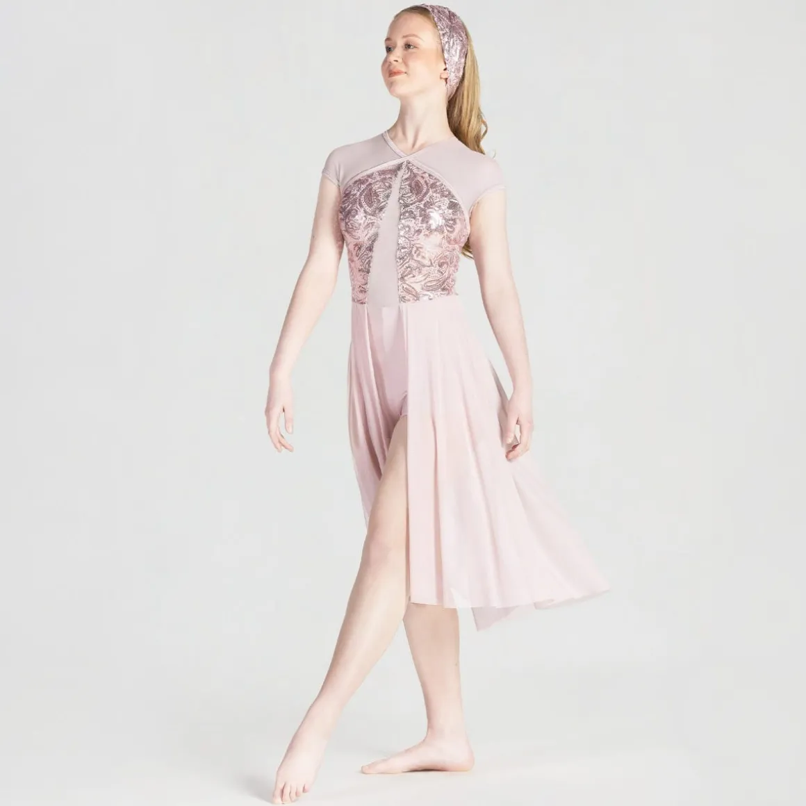 1st Position Sequin Lyrical Unitard with Open Front Skirt