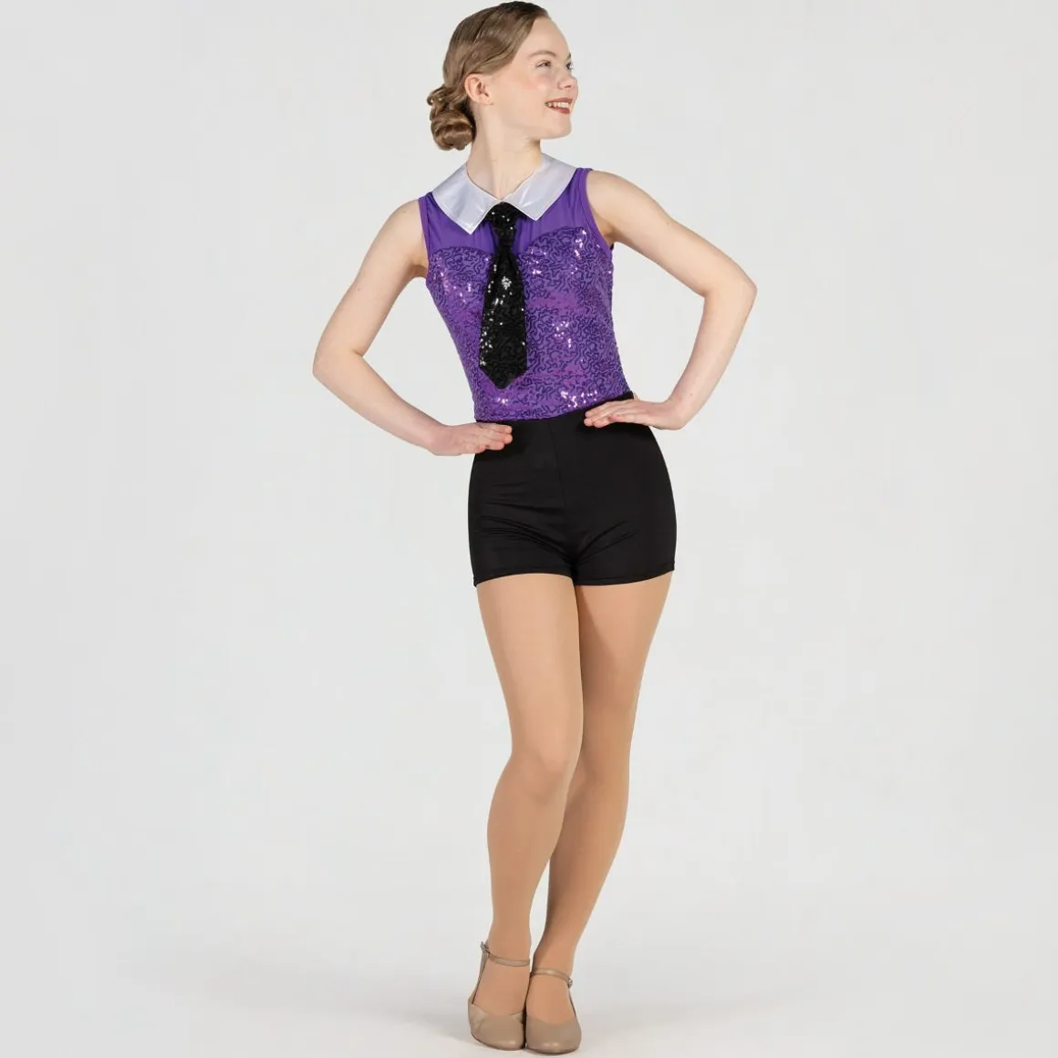 1st Position Sequin Mesh Topped Showbiz Unitard