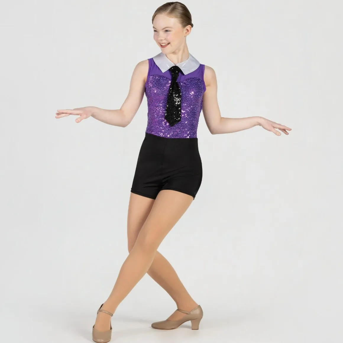1st Position Sequin Mesh Topped Showbiz Unitard